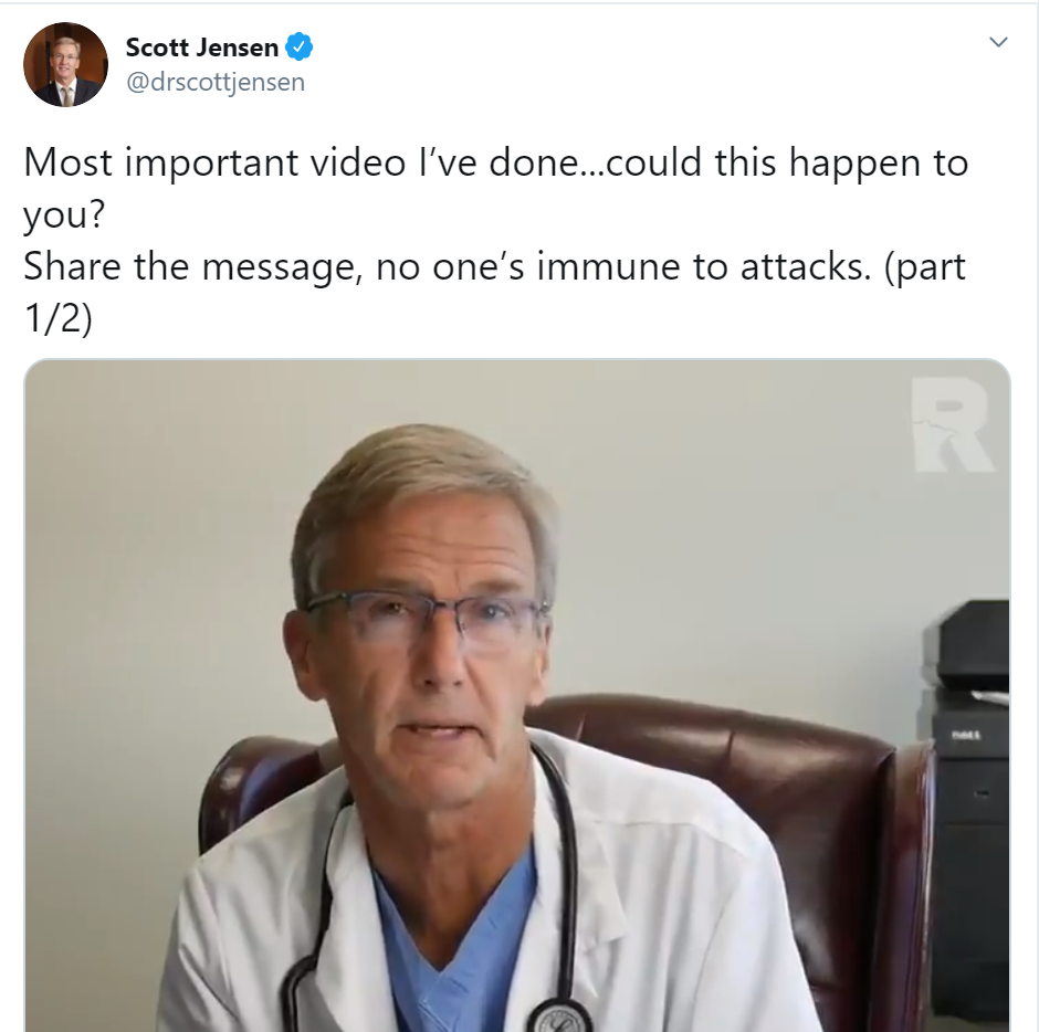 State Senator and practicing Medical Doctor Scott Jensen is one of those other dissenting voices my friends say don't exist.